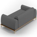 Ver imagem 6 de Sofá 3 Lugares para Sala de Estar Molino 180 Cm D02 Pés D'ouro Veludo Cinza C-317 - Lyam Decor