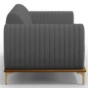 Ver imagem 5 de Sofá 3 Lugares para Sala de Estar Molino 180 Cm D02 Pés D'ouro Veludo Cinza C-317 - Lyam Decor
