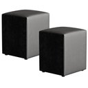 Ver imagem 1 de Kit 02 Puffs Quadrado L02 Decorativo Couríssimo Preto - Lyam Decor