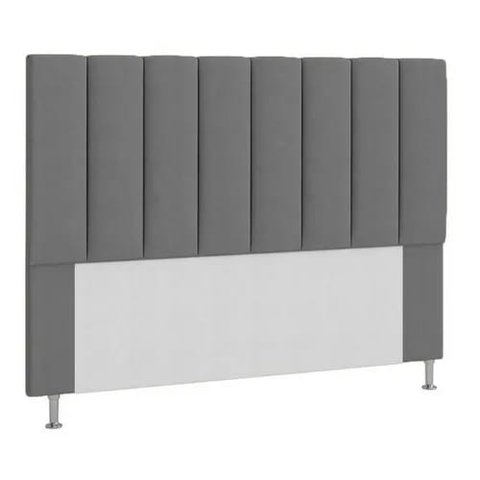 Cabeceira Estofada Libia 140CM Casal Courino Cinza - D A DECOR