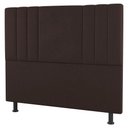 Ver imagem 2 de Cabeceira E Baú Cama Box Solteiro 90cm Sintético Marrom