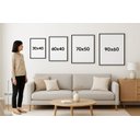 Ver imagem 3 de Quadro Decorativo Arte Abstrata Flor 70x50cm Mold Preta