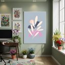 Ver imagem 1 de Quadro Decorativo Arte Abstrata Flor 70x50cm Mold Preta