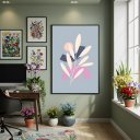 Ver imagem 2 de Quadro Decorativo Arte Abstrata Flor 70x50cm Mold Preta