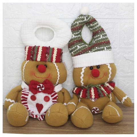 Kit 2 Enfeites de Porta Maçaneta Natal Biscoito Natalino