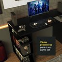 Ver imagem 7 de Mesa para Computador Gamer Madesa 9409 e Painel para Tv até 50 Polegadas - Preto/branco