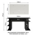 Ver imagem 2 de Mesa para Computador Gamer Madesa 9409 e Painel para Tv até 50 Polegadas - Preto/branco