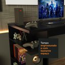 Ver imagem 6 de Mesa para Computador Gamer Madesa 9409 e Painel para Tv até 50 Polegadas - Preto/branco