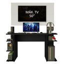 Ver imagem 3 de Mesa para Computador Gamer Madesa 9409 e Painel para Tv até 50 Polegadas - Preto/branco