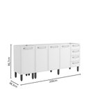 Ver imagem 2 de Balcão de Aço 4 Portas 4 Gavetas 2 Nichos Branco Bertolini