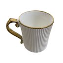 Ver imagem 4 de Jogo de Xicaras com Bule para Chá e Café com Base Giratória em Porcelana Branca com Dourado