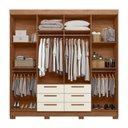Ver imagem 2 de Guarda-roupa Casal Santana 8 Portas 6 Gavetas Jatoba/areia - Pnr Móveis