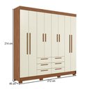 Ver imagem 4 de Guarda-roupa Casal Santana 8 Portas 6 Gavetas Jatoba/areia - Pnr Móveis