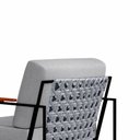 Ver imagem 6 de Poltrona Roma Linho Cinza com Rattan e Base em Metal Preto BM Tubulares