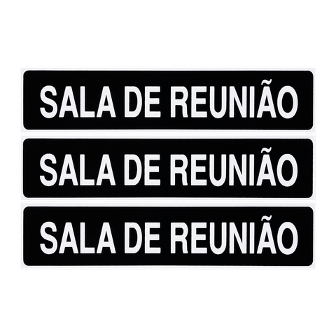 Combo 3 Placas De Sinalização Sala De Reunião 30x7 Acesso - A-428 F9e