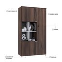Ver imagem 3 de Armário Alto com Nicho e 03 Portas 161,5x90x42cm Wlan90 Nogal - Branco
