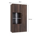 Ver imagem 6 de Armário Alto com Nicho e 03 Portas 161,5x90x42cm Wlan90 Nogal - Branco