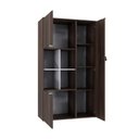 Ver imagem 5 de Armário Alto com Nicho e 03 Portas 161,5x90x42cm Wlan90 Nogal - Branco