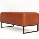 Ver imagem 7 de Kit 02 Puff Decorativo Para Sala de Estar Cléo W01 Base de Ferro 90 cm Couríssimo Camel - Lyam