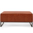 Ver imagem 6 de Kit 02 Puff Decorativo Para Sala de Estar Cléo W01 Base de Ferro 90 cm Couríssimo Camel - Lyam