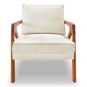 Ver mais imagens de Kit 2 Poltronas Decorativa Luiza Linho Bouclê Base em Madeira Castanho - Pallazio Bege