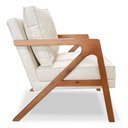 Ver imagem 4 de Kit 2 Poltronas Decorativa Luiza Linho Bouclê Base em Madeira Castanho - Pallazio Bege