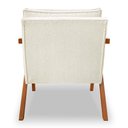 Ver imagem 3 de Kit 2 Poltronas Decorativa Luiza Linho Bouclê Base em Madeira Castanho - Pallazio Bege