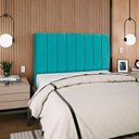 Ver mais imagens de Cabeceira Casal 140 Cm com Frame Dalia Suede Azul Turquesa Artte
