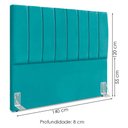 Ver imagem 3 de Cabeceira Casal 140 Cm com Frame Dalia Suede Azul Turquesa Artte