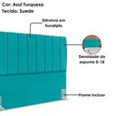 Ver imagem 4 de Cabeceira Casal 140 Cm com Frame Dalia Suede Azul Turquesa Artte