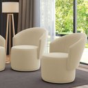 Ver imagem 2 de Poltrona Decorativa Orgânica Fixa para Sala Kit 2 Malu Suede M11 - D’Rossi