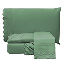 Ver imagem 1 de Jogo de Cama Lençol King Supremo 3 Peças Micropercal 300 Fios - Verde