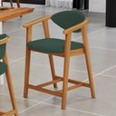 Ver imagem 2 de Banqueta Baixa para Cozinha Sala de Jantar Bancada Cecília L02 Suede Verde Musgo - Lyam Decor