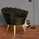 Ver imagem 4 de Poltrona Decorativa Pétala Pés Palitos Veludo Cores - S.A Móveis DS Móveis Poltrona Pétala Marrom