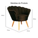 Ver imagem 5 de Poltrona Decorativa Pétala Pés Palitos Veludo Cores - S.A Móveis DS Móveis Poltrona Pétala Marrom