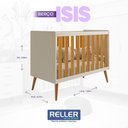 Ver imagem 5 de Kit Gêmeos Berço Americano Isis Areia/savana com Colchões Supreme - Reller Móveis