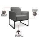 Ver imagem 3 de Kit 2 Poltronas Decorativas Base Industrial Preta Maressa A26 Linho Grafite - Ibiza