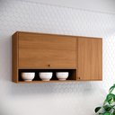 Ver imagem 4 de Armário Aéreo 02 Portas com Nicho Decorativo 120cm Venaly C582 Cinamomo - Henn