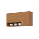 Ver imagem 1 de Armário Aéreo 02 Portas com Nicho Decorativo 120cm Venaly C582 Cinamomo - Henn