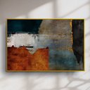 Ver imagem 1 de Quadro Decorativo Abstrato Laranja e Preto
