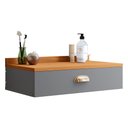 Ver imagem 1 de Penteadeira Suspensa Mesinha Bancada Gaveta Puxador Concha Quarto Camarim Cinza/cinamomo - Rpm