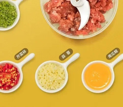 Ver imagem 7 de Mini Processador Triturador de Alimentos Elétrico Copo Duplo Verde