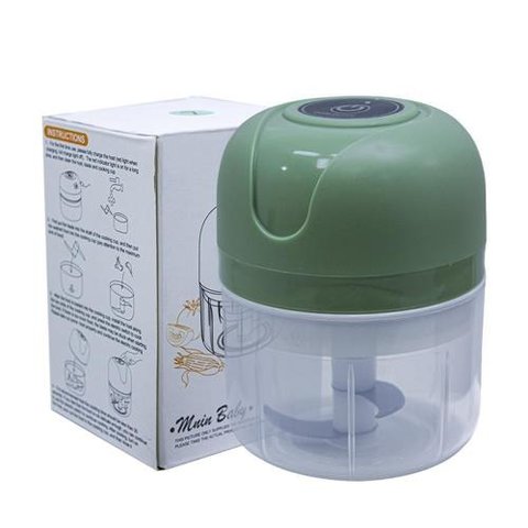 Mini Processador Triturador de Alimentos Elétrico Copo Duplo verde