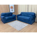 Ver imagem 1 de Sofá 2 e 3 Lugares Azul 410 Viena