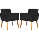 Ver imagem 1 de Kit 2 Poltronas Decorativa para Sala Recepção Consultório Nina Corino Cores Pé Palito 30 Cm Castanho