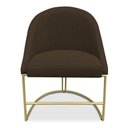 Ver imagem 1 de Cadeira Poltrona de Jantar Bela Suede Base Metálica Industrial Dourado - Pallazio Marrom
