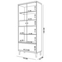 Ver imagem 3 de Cristaleira para Sala de Jantar com Led 2 Portas Vidro Lúmen B01 Off White Champanhe - Lyam Decor