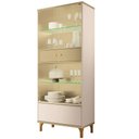 Ver imagem 2 de Cristaleira para Sala de Jantar com Led 2 Portas Vidro Lúmen B01 Off White Champanhe - Lyam Decor
