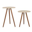 Ver imagem 1 de Conjunto de Mesa Lateral Pé Palito Triângulo Off White