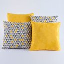 Ver imagem 1 de Kit com 4 Almofadas Cheias Decorativas Geométrico Amarelo/Cinza 04 Peças com Refil